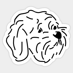 Bichon Frise Mix Dog Cartoon Portrait Sticker